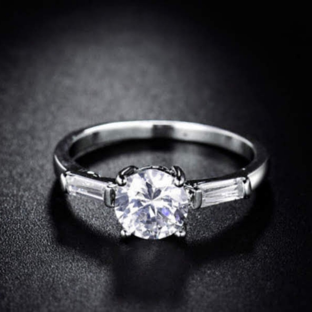 18k White Gold Filled Engagement Ring